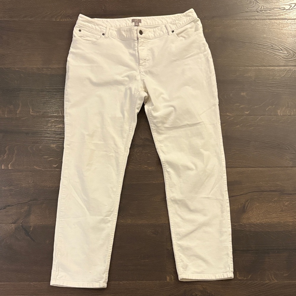 J. Jill Cream Slim Leg Corduroy Pants